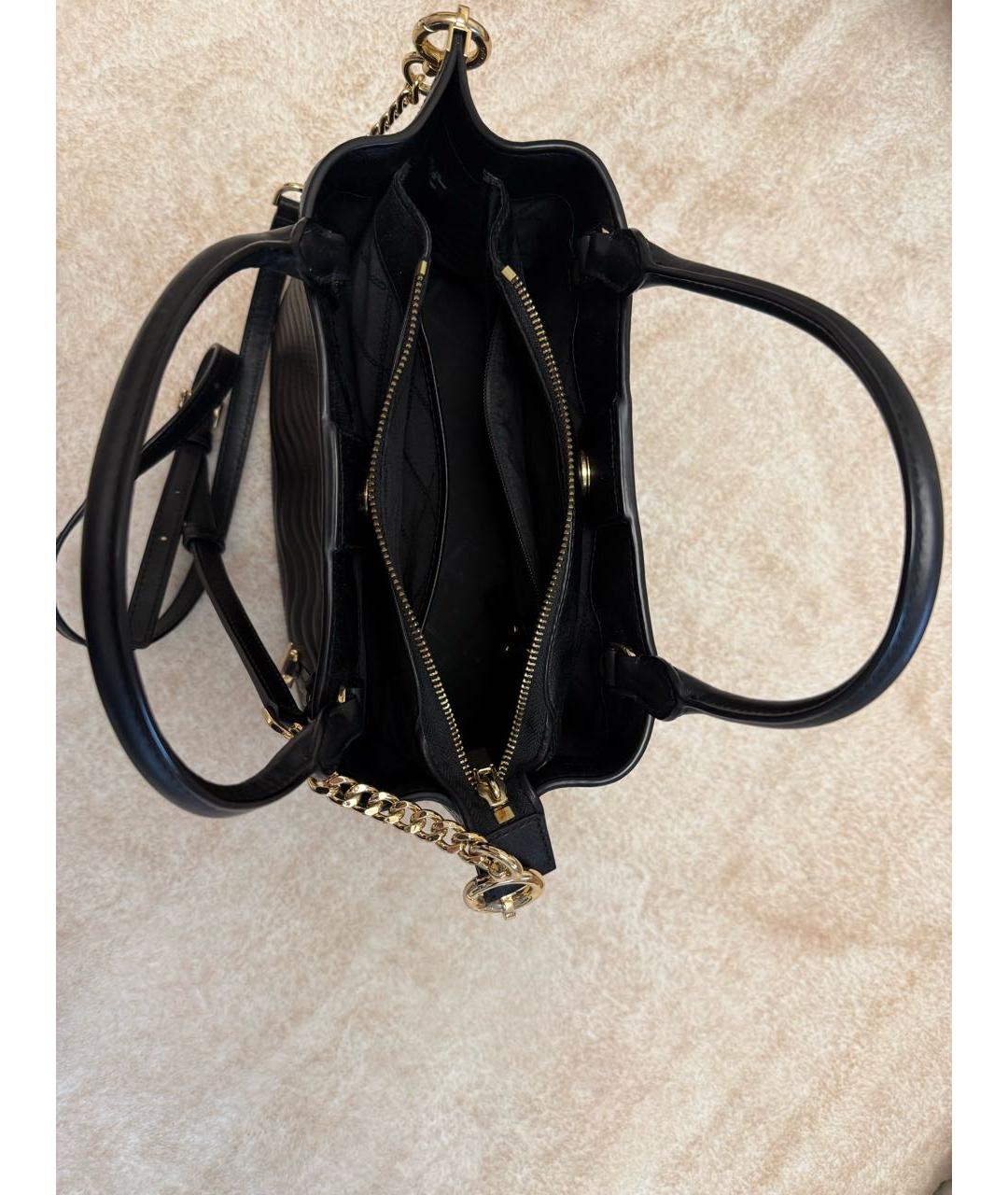 MICHAEL KORS Черная кожаная сумка тоут, фото 4