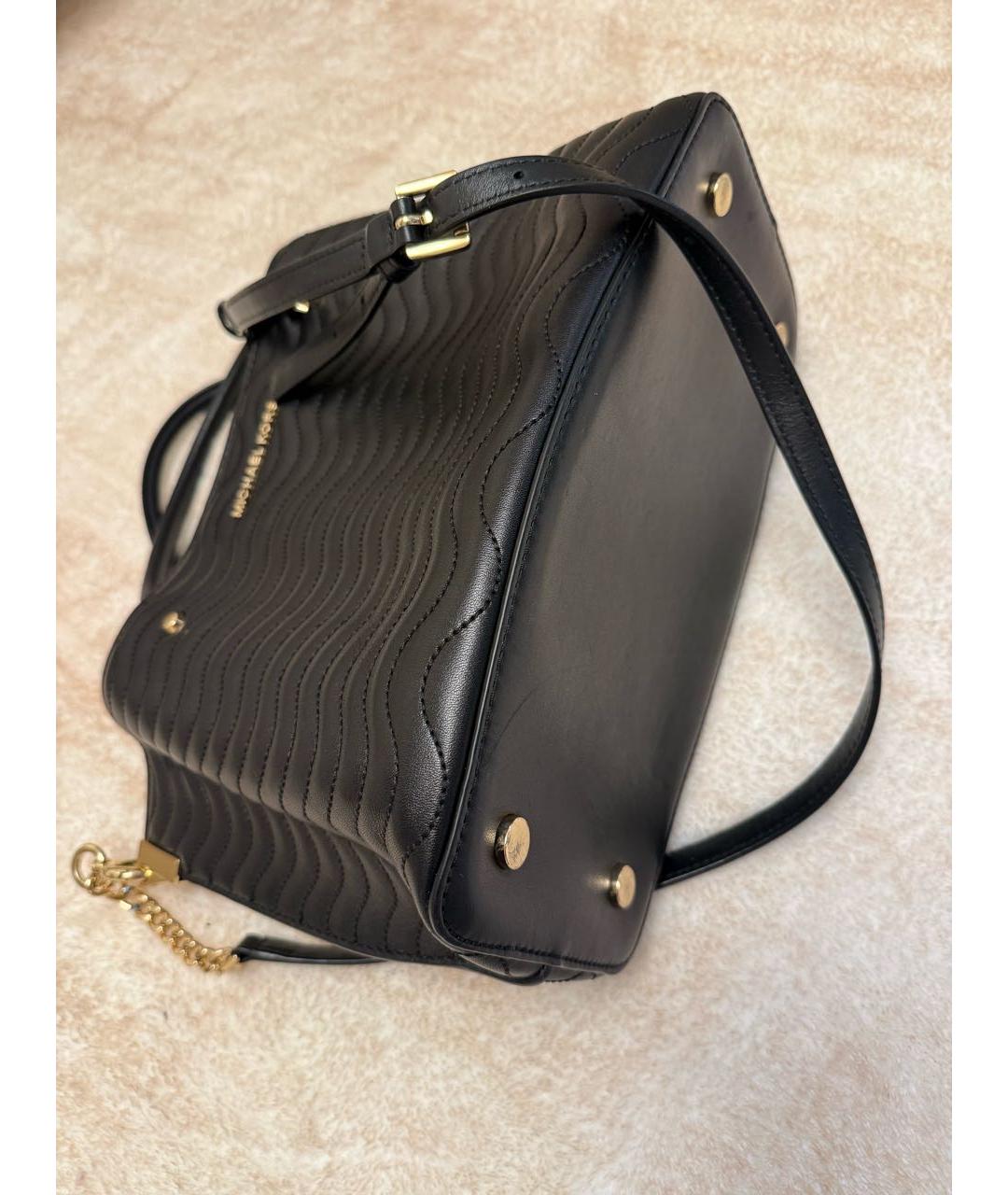 MICHAEL KORS Черная кожаная сумка тоут, фото 3