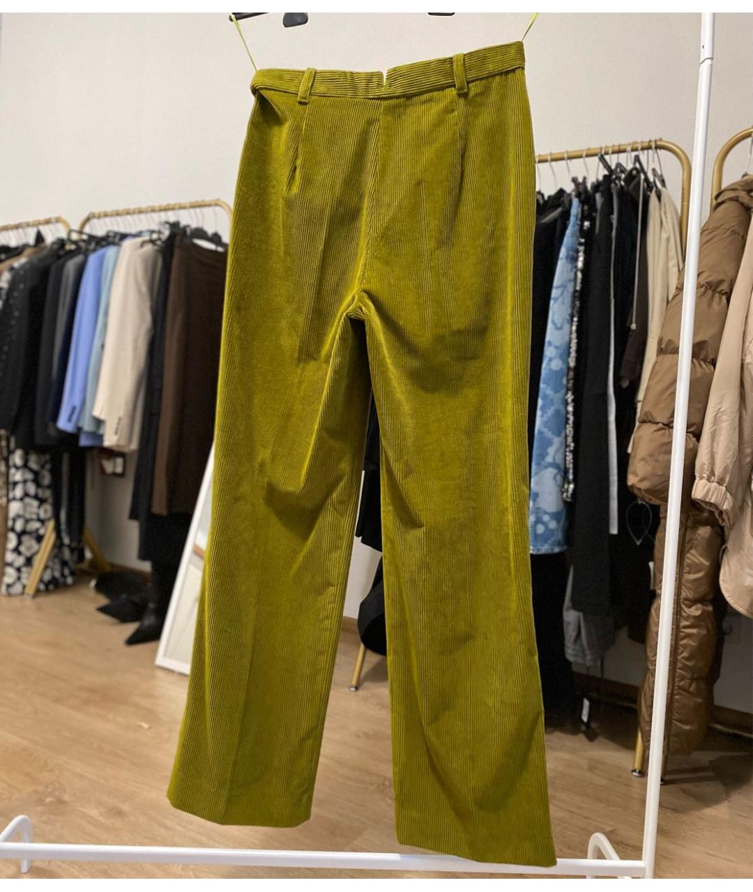 WEEKEND MAX MARA Хаки хлопковые прямые брюки, фото 2