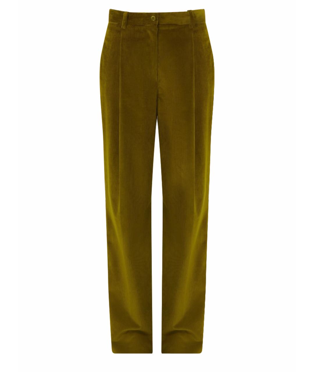 WEEKEND MAX MARA Хаки хлопковые прямые брюки, фото 1