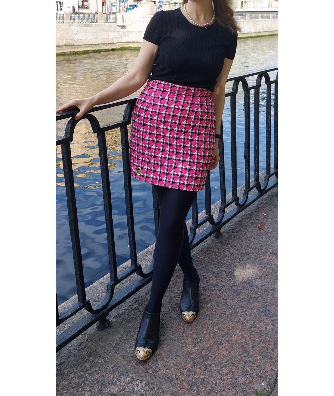 VERSACE Мульти твидовая юбка мини, фото 7