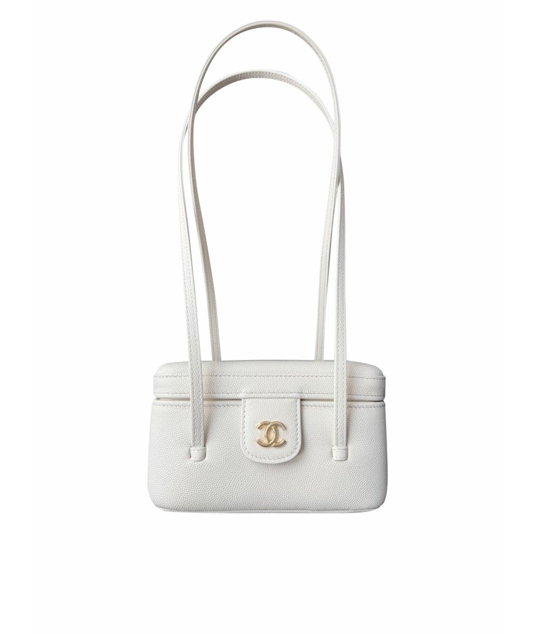 CHANEL Белая кожаная сумка через плечо, фото 1