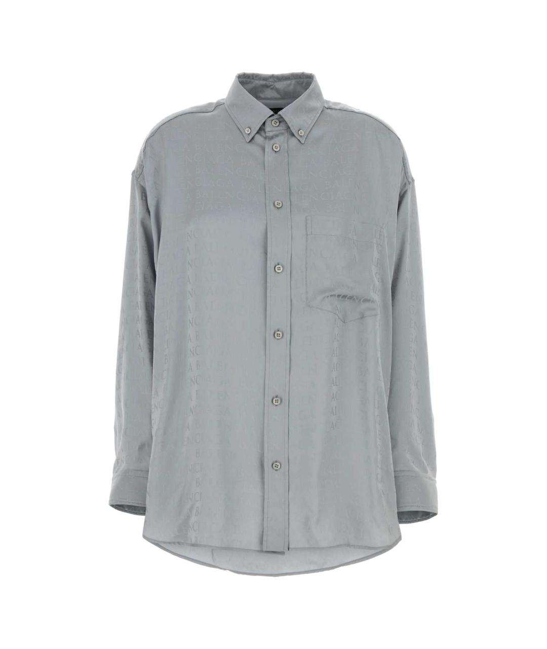 BALENCIAGA Серая вискозная рубашка, фото 1