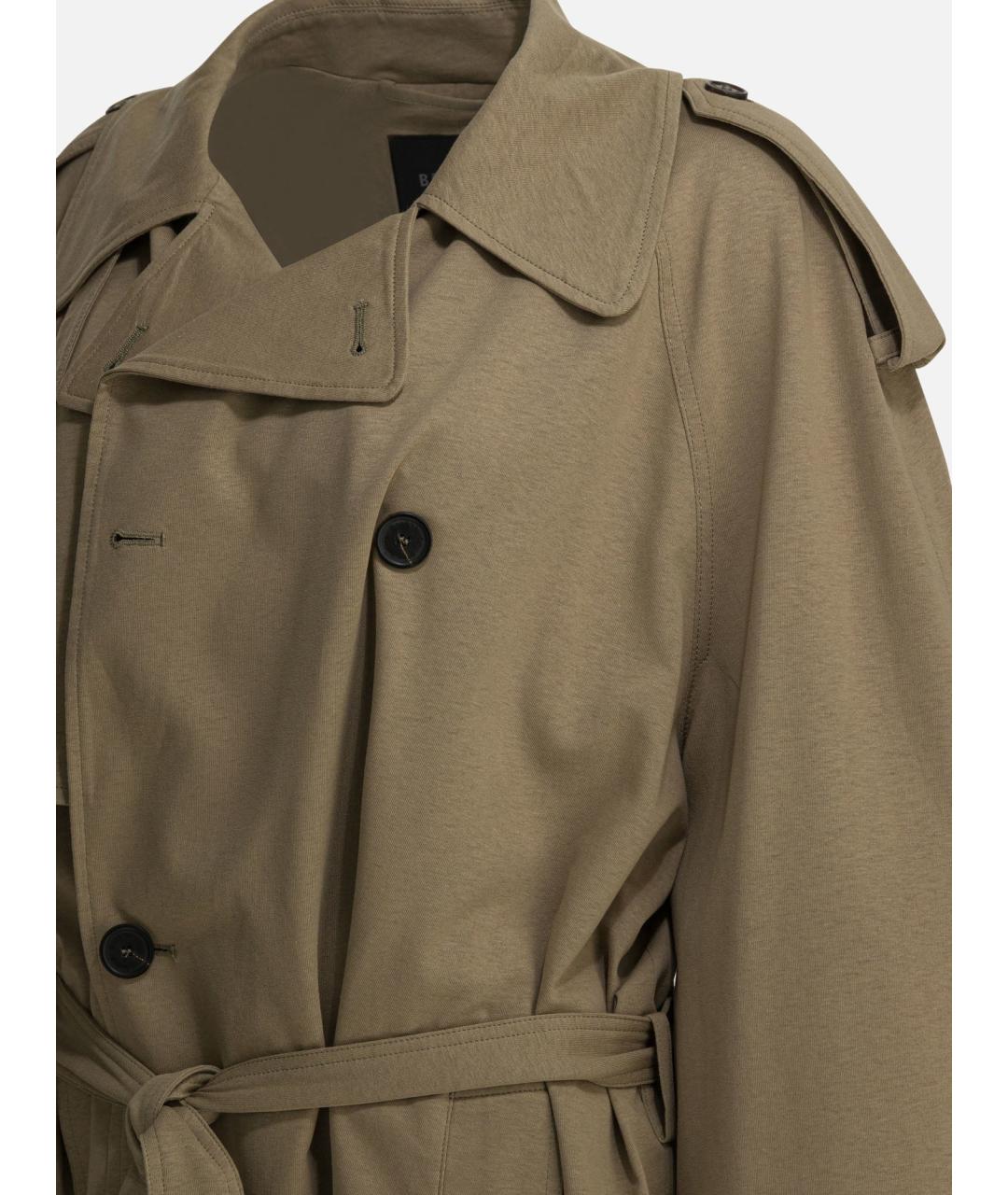 BALENCIAGA Коричневый хлопковый тренч/плащ, фото 4