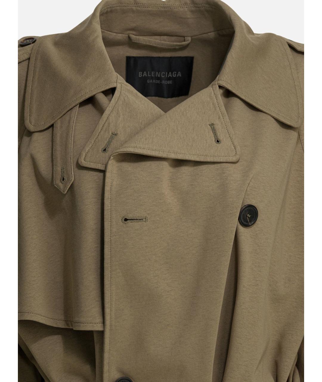 BALENCIAGA Коричневый хлопковый тренч/плащ, фото 3