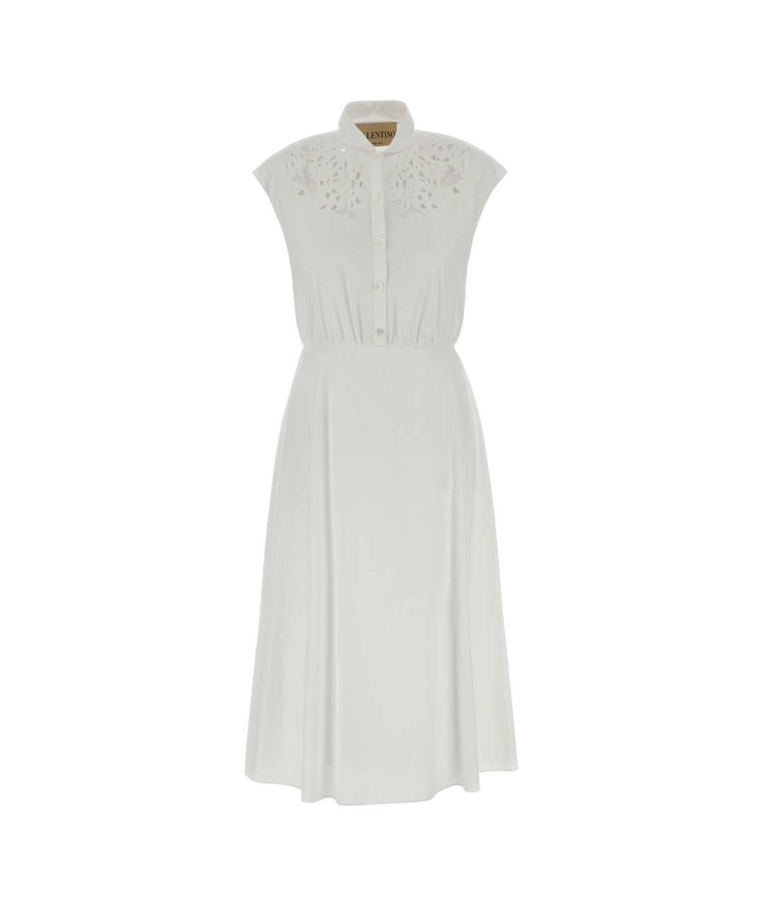 VALENTINO Белое хлопковое повседневное платье, фото 1