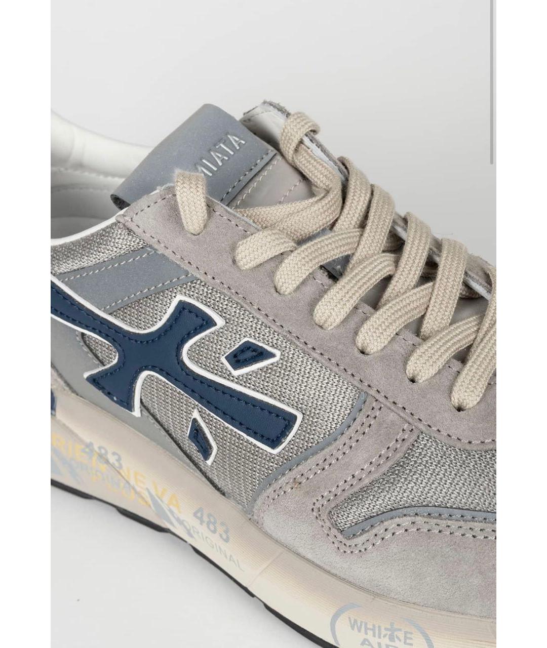 PREMIATA Серые кожаные низкие кроссовки / кеды, фото 2