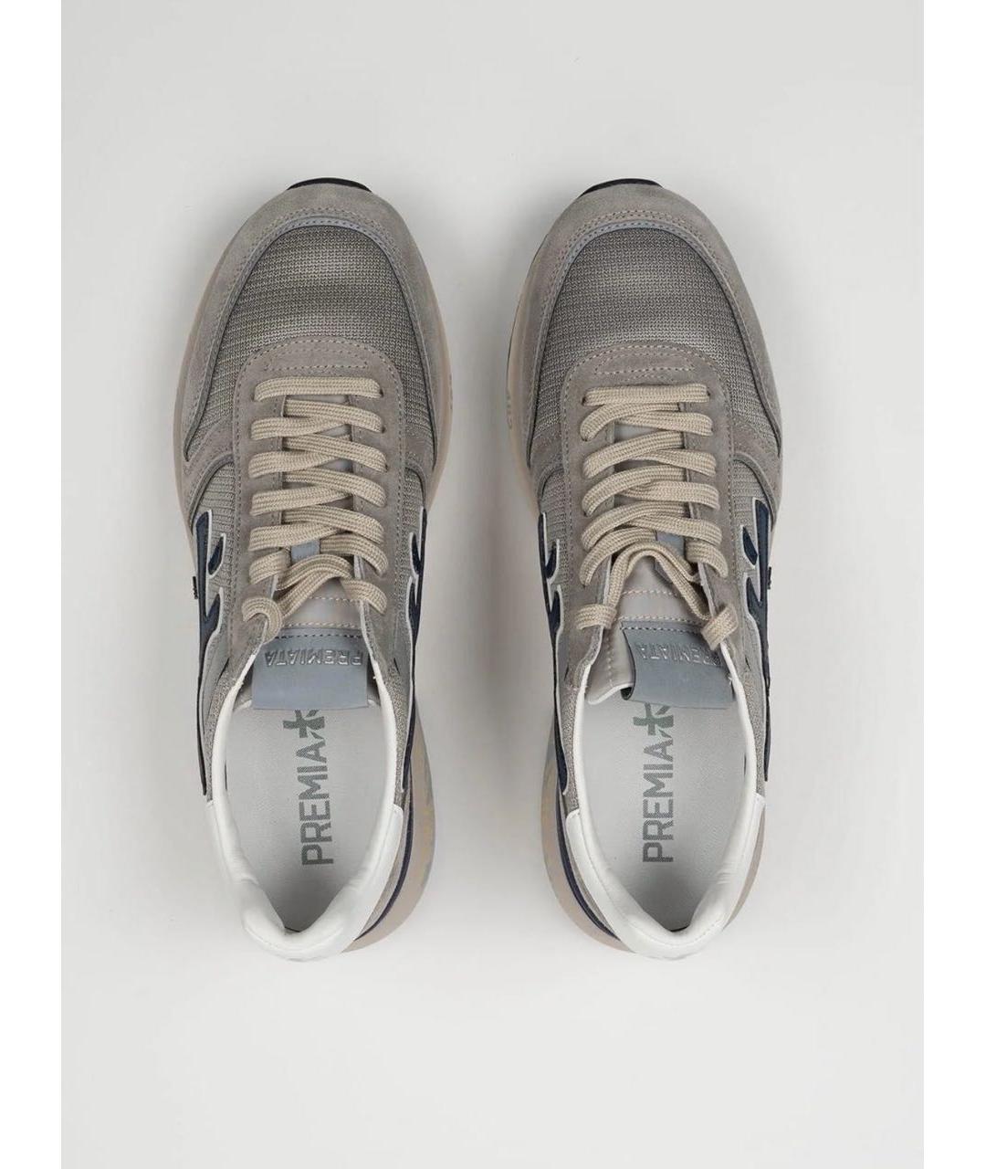 PREMIATA Серые кожаные низкие кроссовки / кеды, фото 3