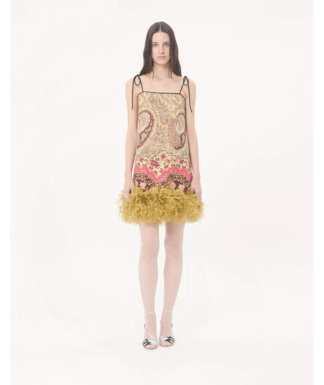 VALENTINO Мульти шелковое коктейльное платье, фото 3