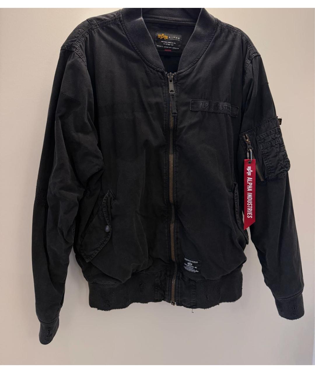 ALPHA INDUSTRIES Черная хлопковая куртка, фото 6