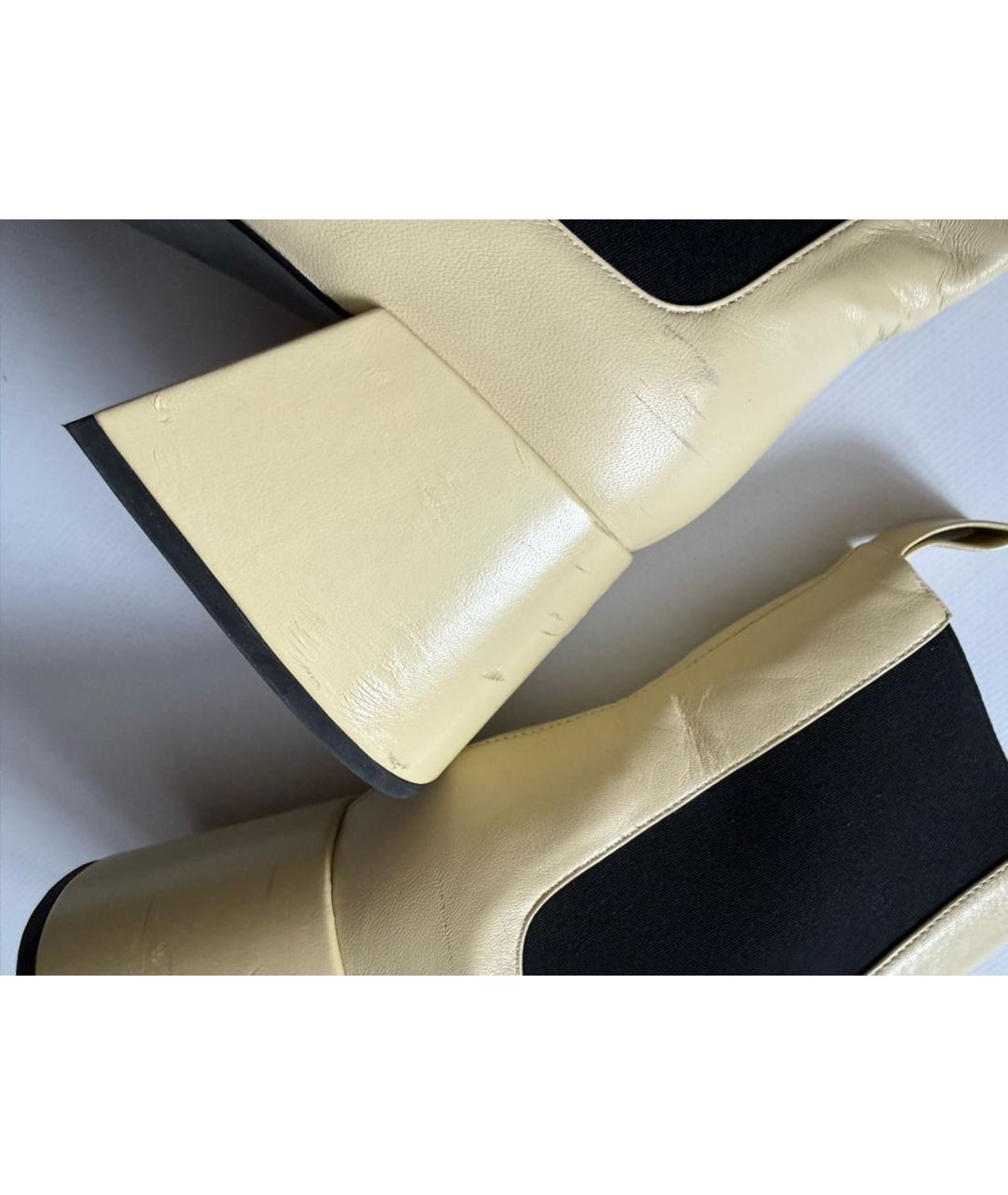 JIL SANDER Бежевые кожаные сапоги, фото 7