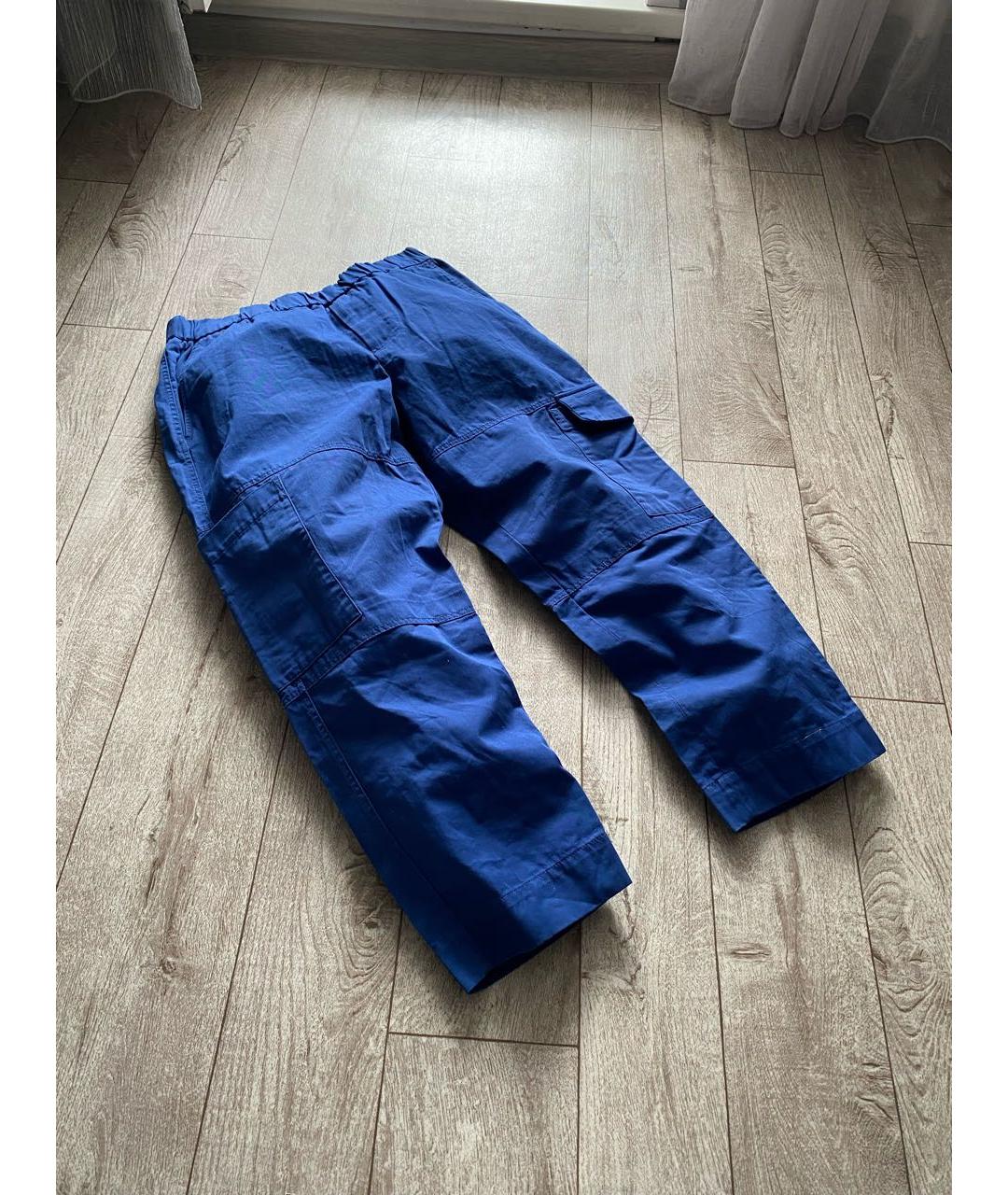 KENZO Синие хлопковые повседневные брюки, фото 2
