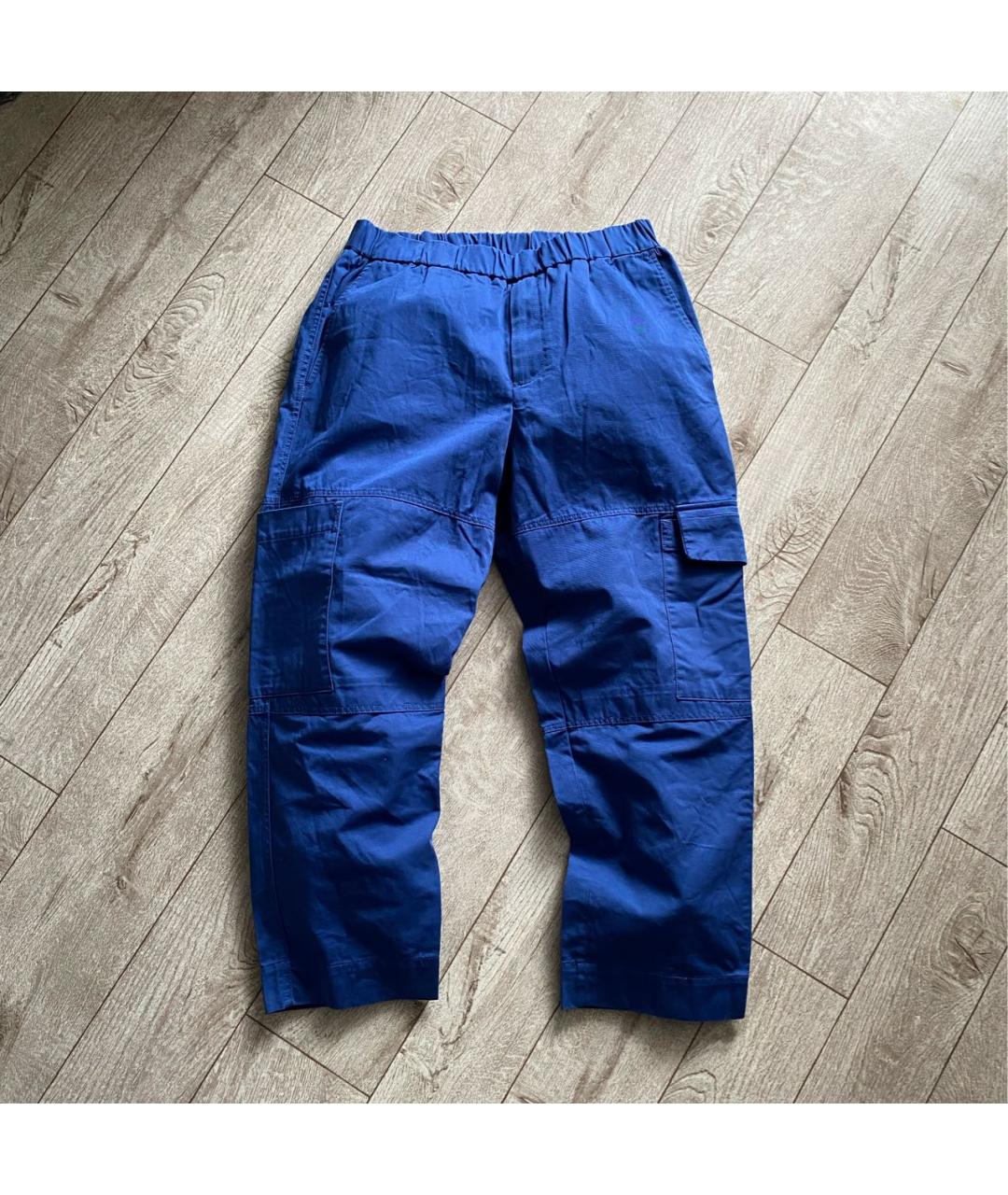 KENZO Синие хлопковые повседневные брюки, фото 5