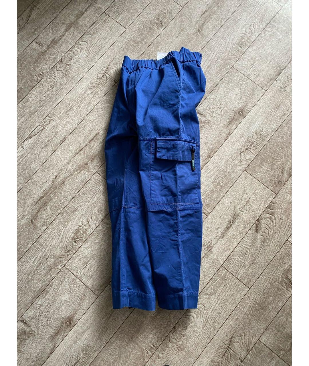 KENZO Синие хлопковые повседневные брюки, фото 3