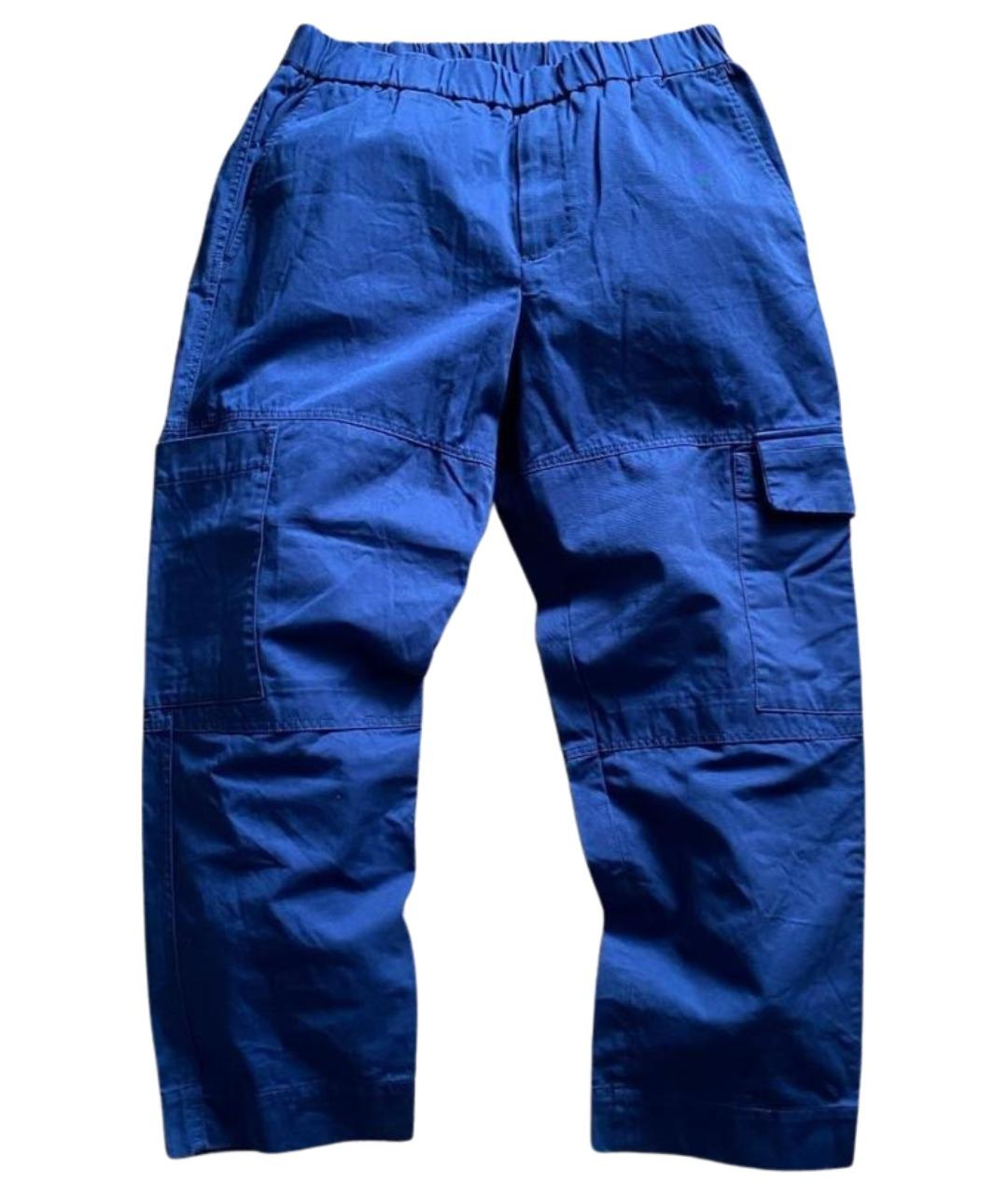 KENZO Синие хлопковые повседневные брюки, фото 1