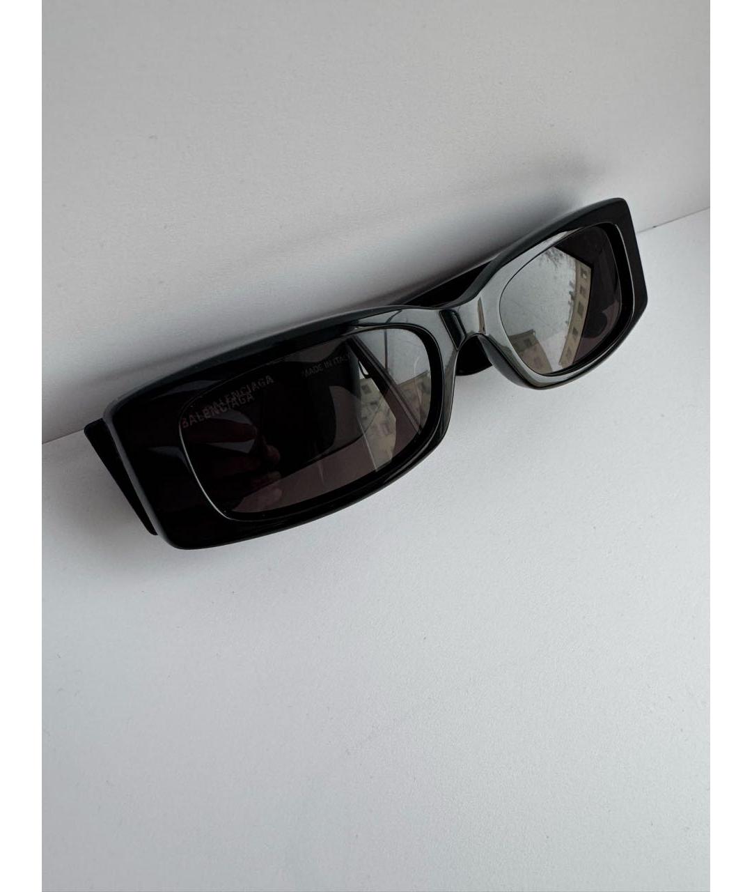 BALENCIAGA Черные пластиковые солнцезащитные очки, фото 3