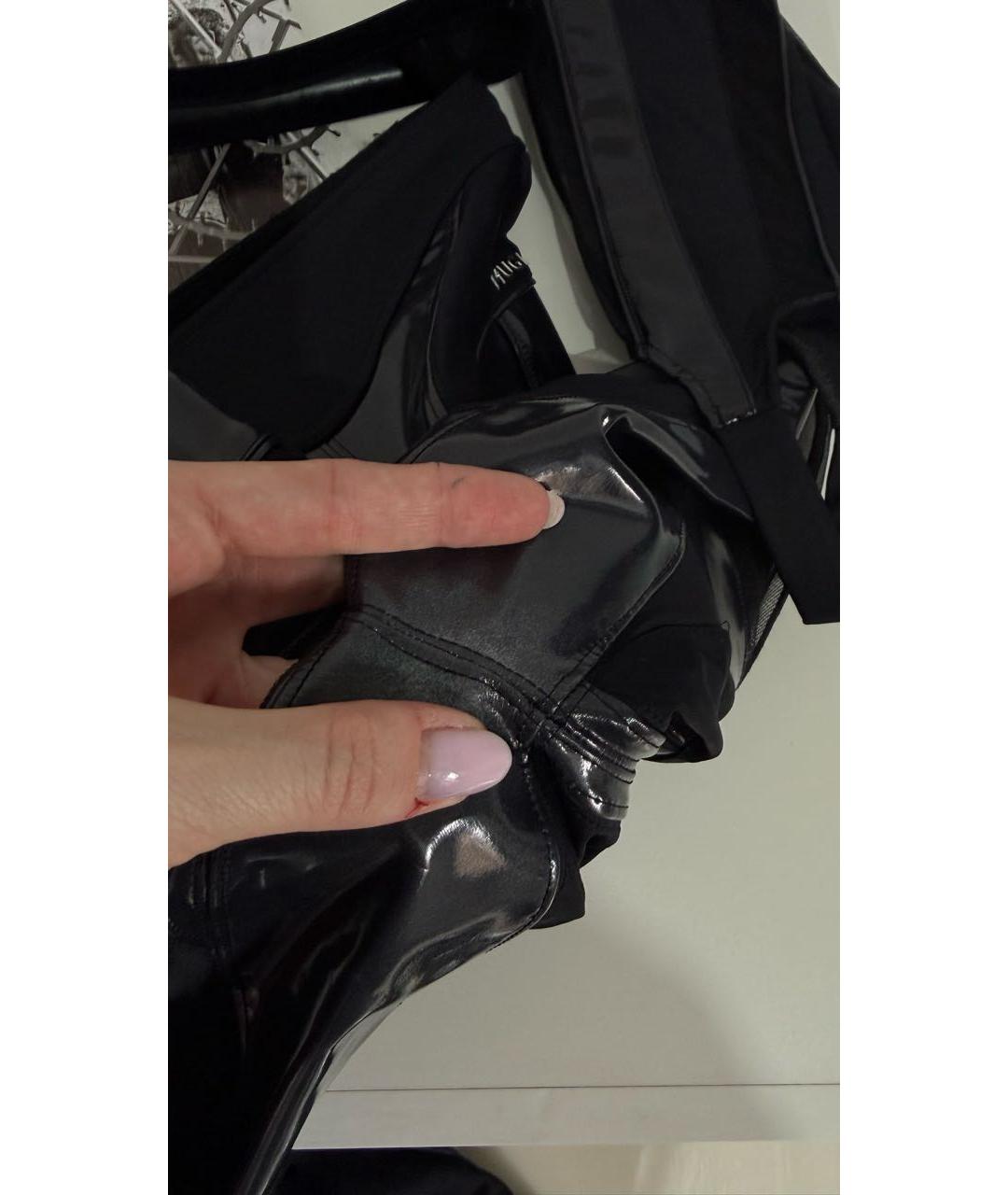 MUGLER Черные полиамидовые леггинсы и велосипедки, фото 6