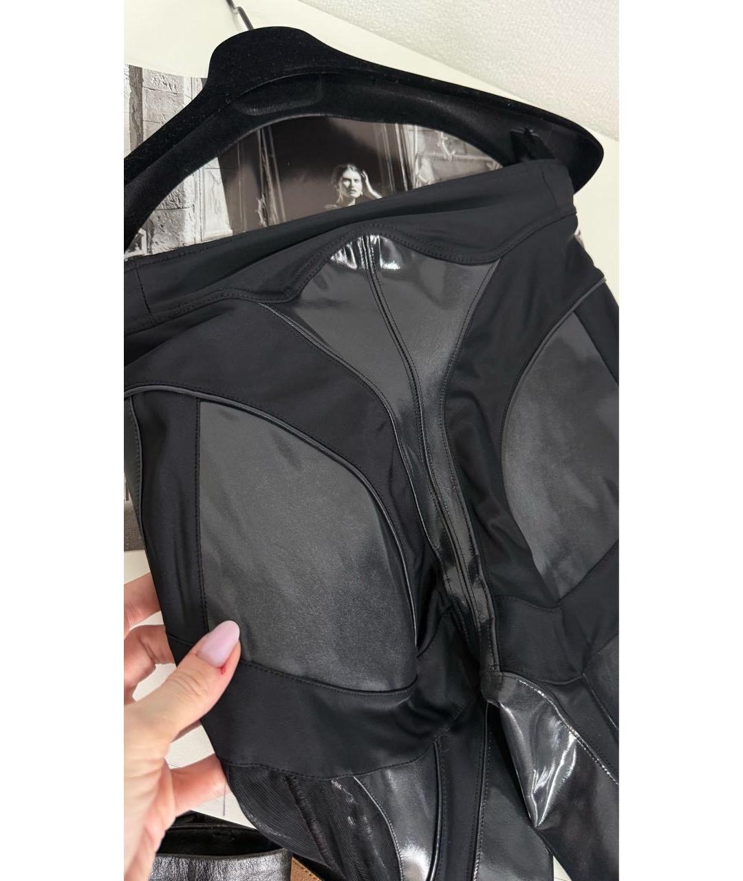 MUGLER Черные полиамидовые леггинсы и велосипедки, фото 7