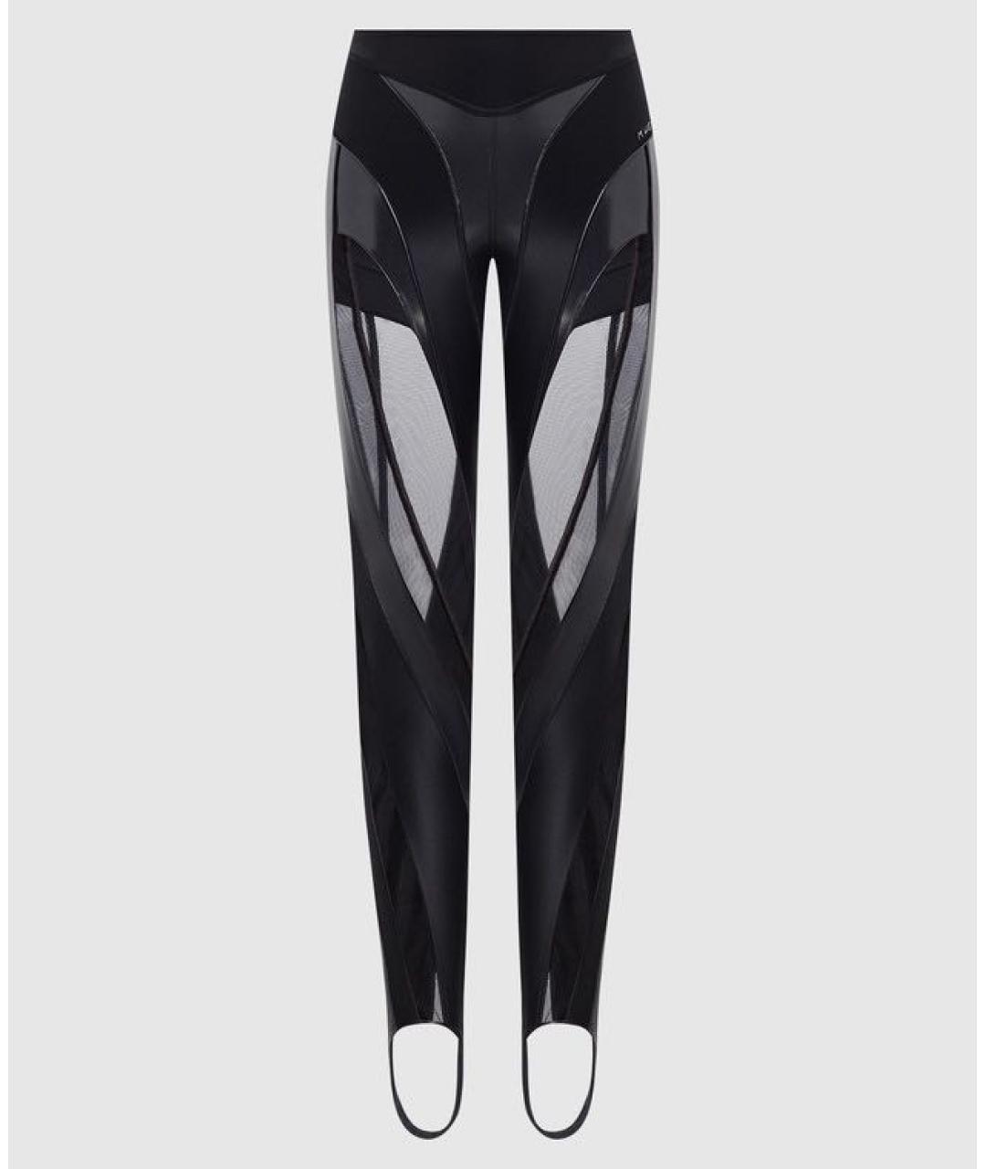 MUGLER Черные полиамидовые леггинсы и велосипедки, фото 9