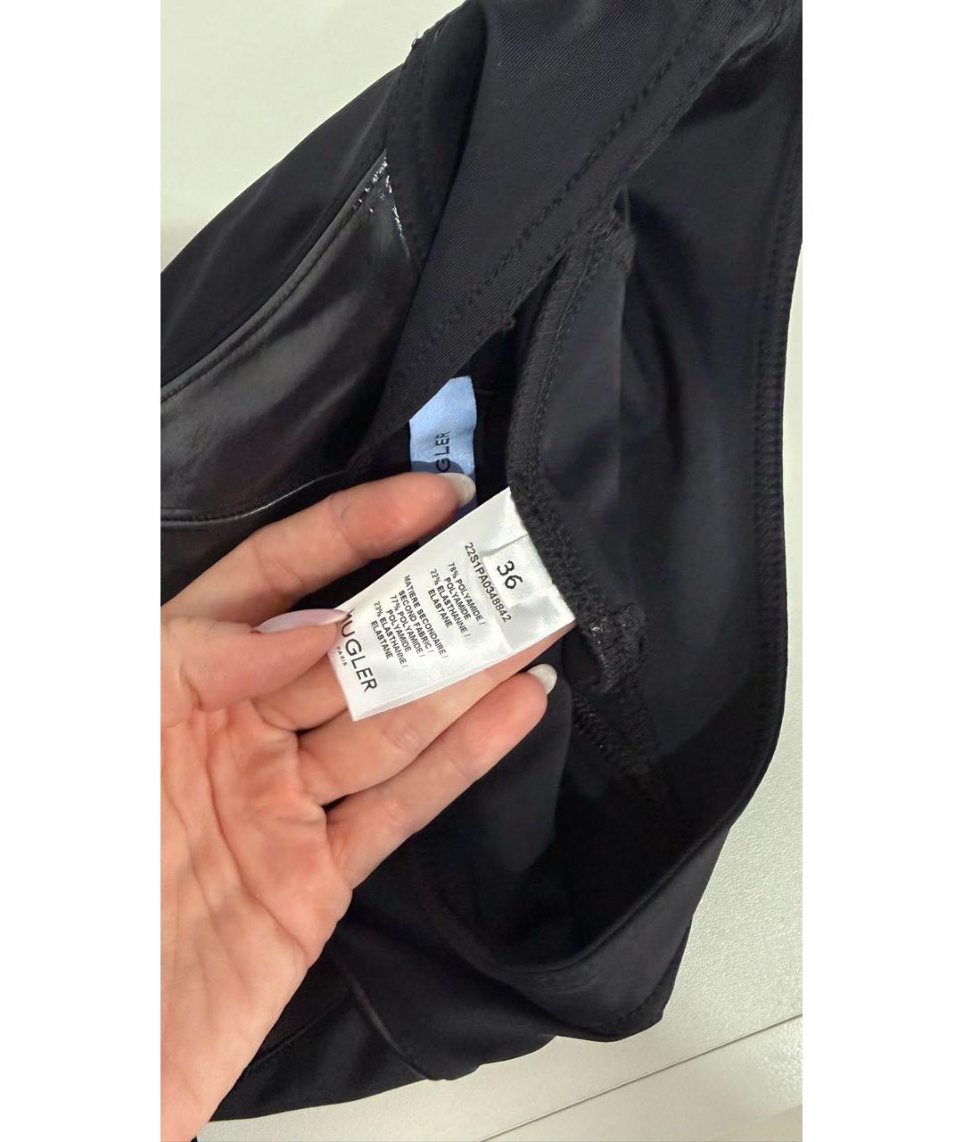 MUGLER Черные полиамидовые леггинсы и велосипедки, фото 8