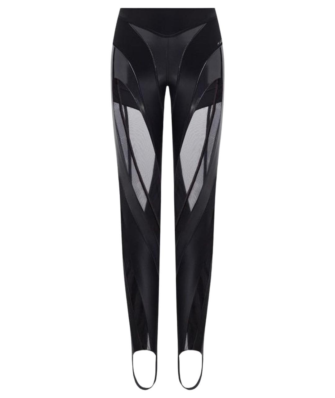 MUGLER Черные полиамидовые леггинсы и велосипедки, фото 1