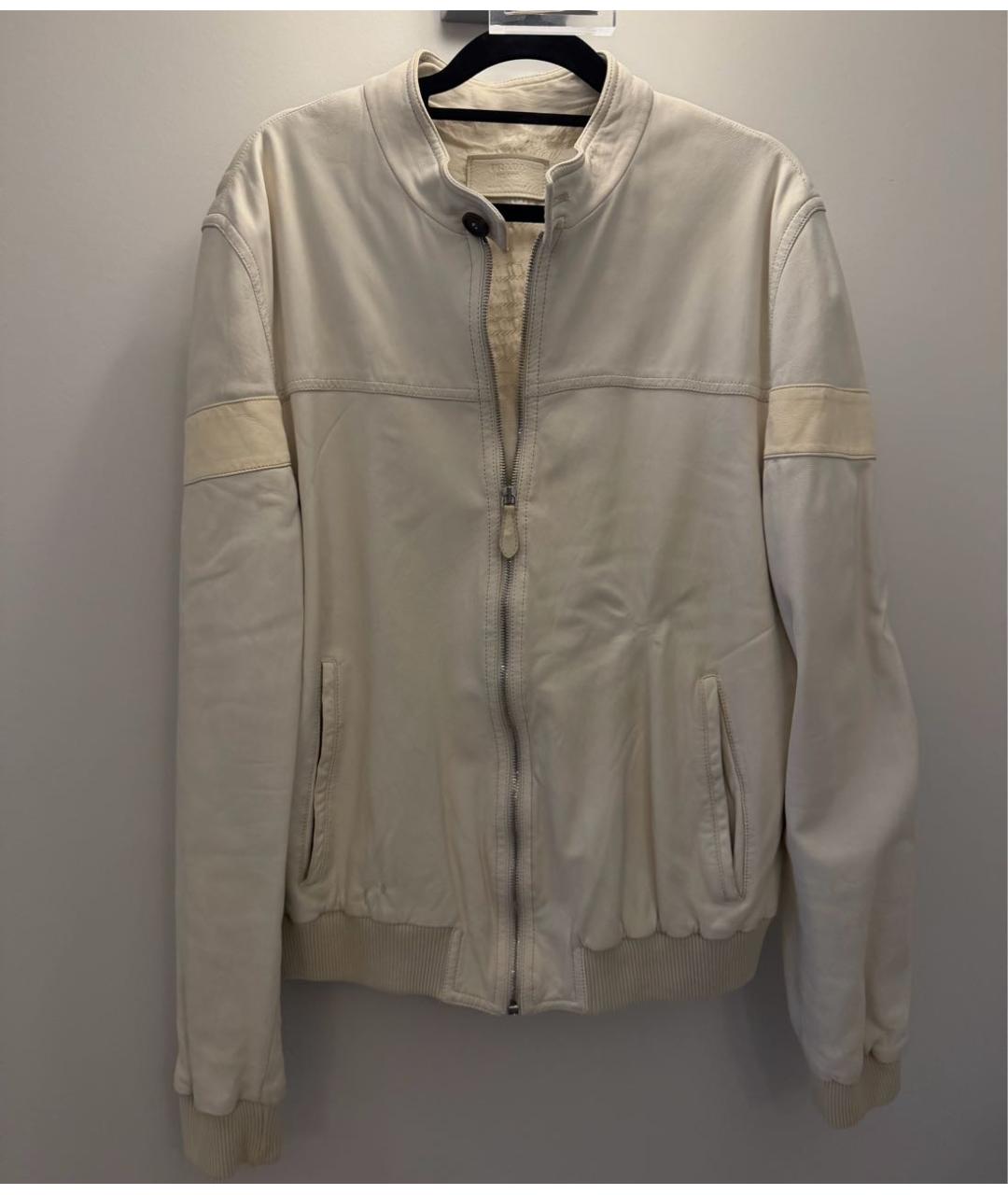 PRADA Бежевая кожаная куртка, фото 5