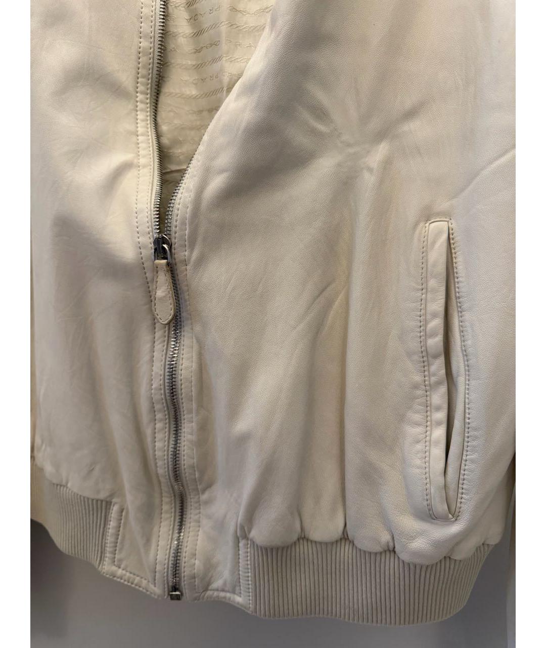 PRADA Бежевая кожаная куртка, фото 4