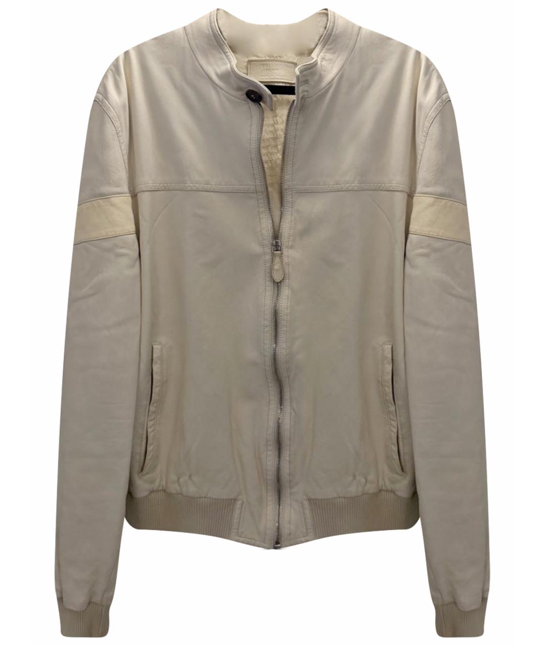 PRADA Бежевая кожаная куртка, фото 1