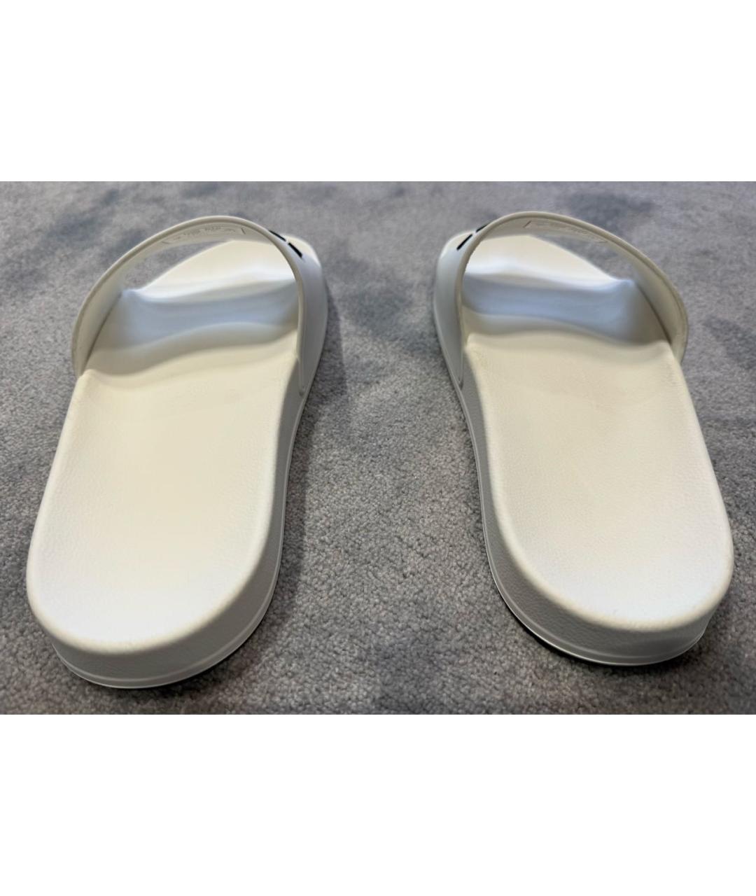 BALENCIAGA Белые резиновые шлепанцы, фото 4