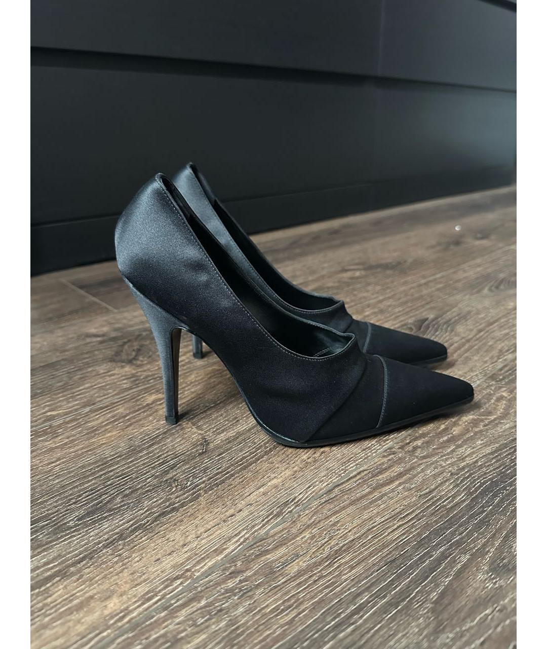 CHANEL Черные текстильные туфли, фото 5