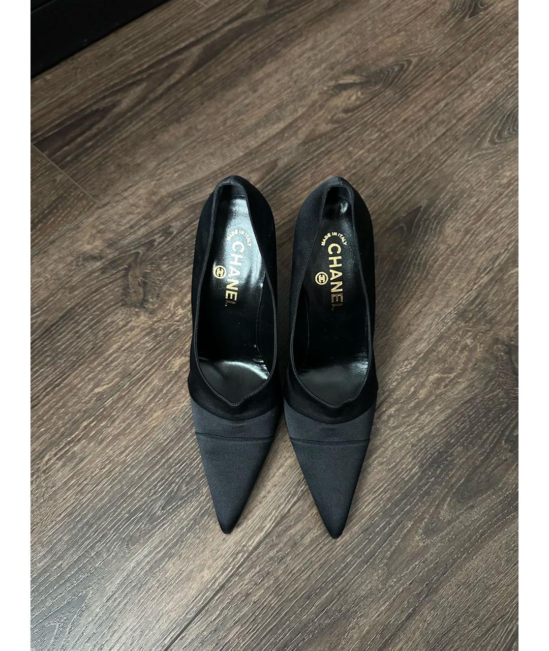 CHANEL Черные текстильные туфли, фото 2