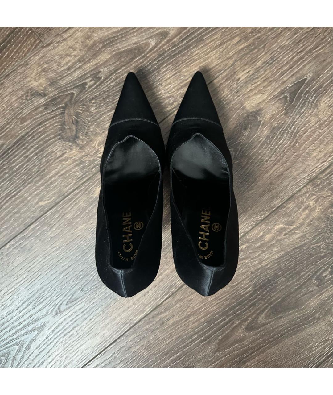 CHANEL Черные текстильные туфли, фото 3