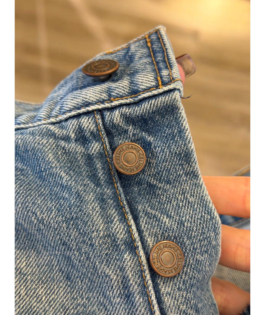 CELINE Голубые хлопковые джинсы скинни, фото 3