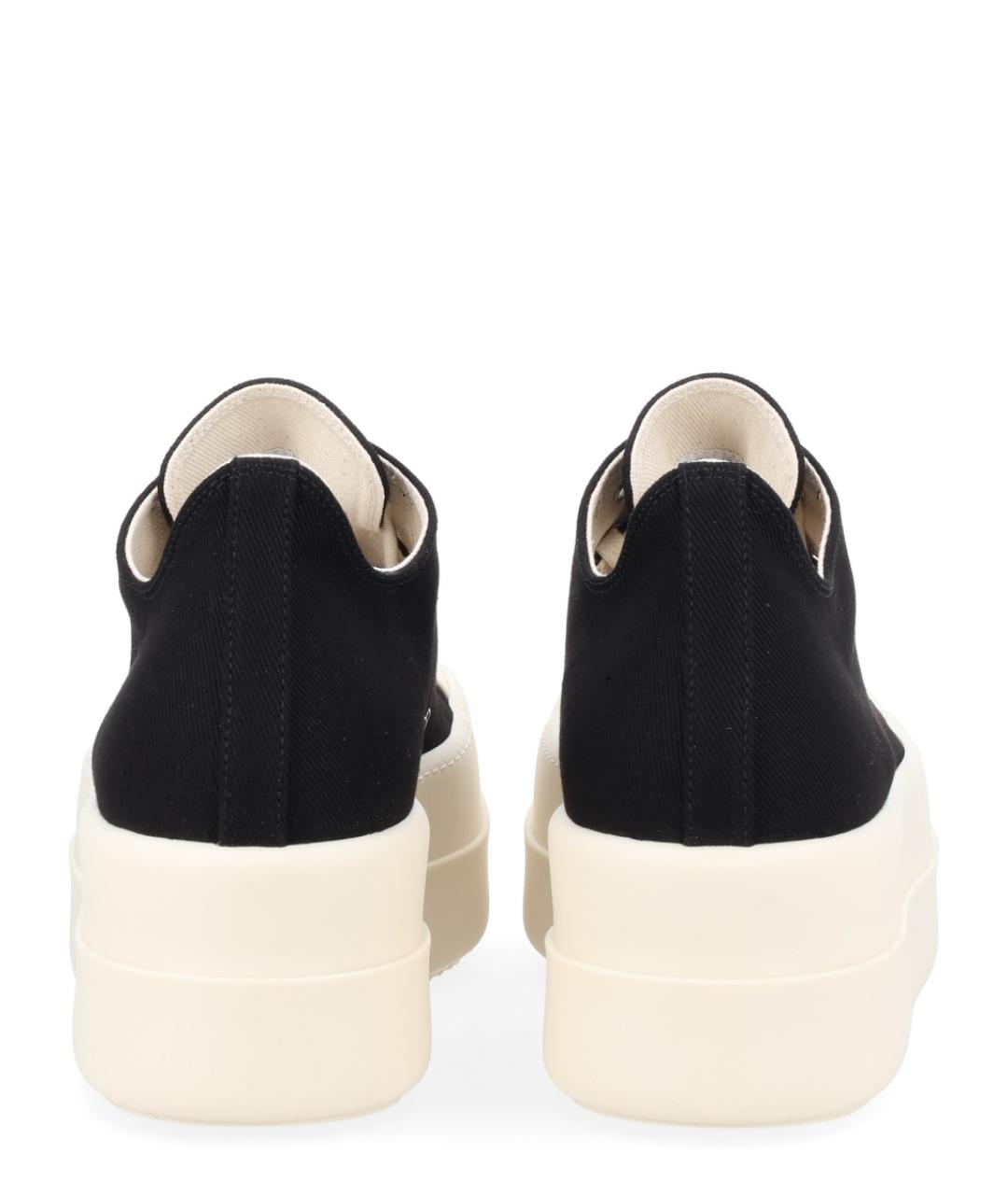 RICK OWENS DRKSHDW Черные текстильные низкие кроссовки / кеды, фото 3