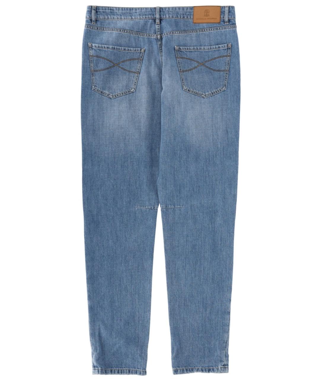 BRUNELLO CUCINELLI Голубые хлопковые джинсы скинни, фото 2