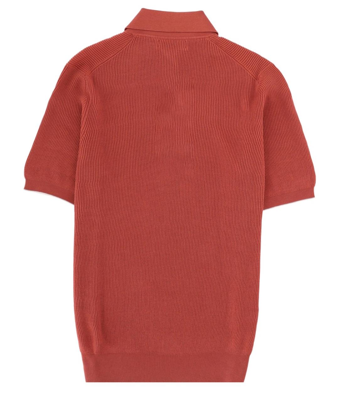 BRUNELLO CUCINELLI Красное хлопковое поло с коротким рукавом, фото 2