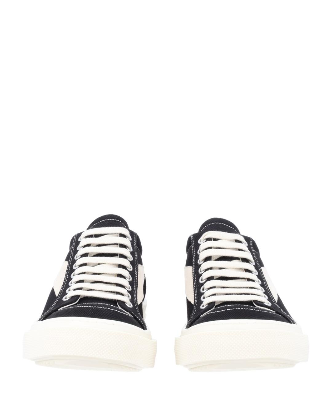 RICK OWENS DRKSHDW Черные текстильные низкие кроссовки / кеды, фото 3