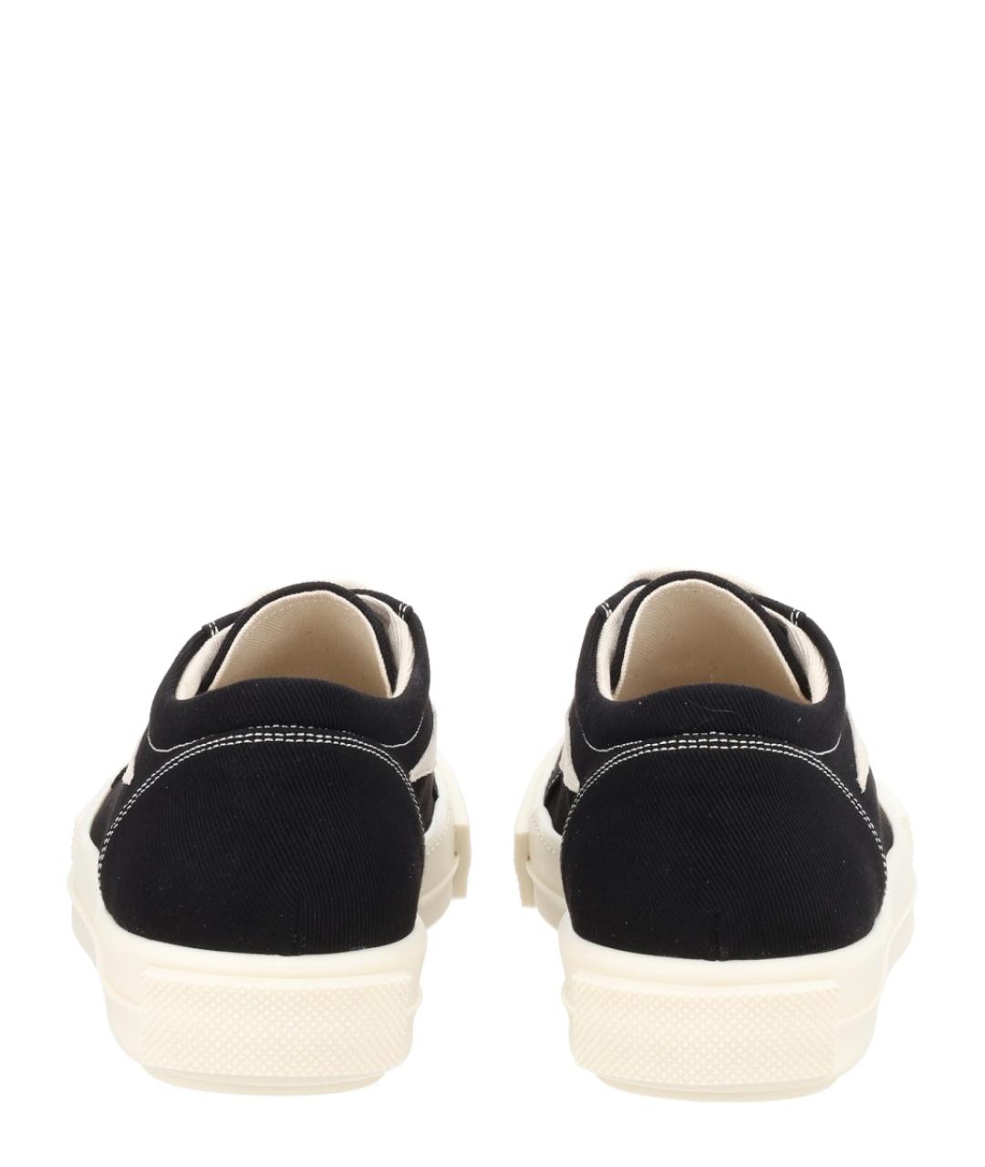 RICK OWENS DRKSHDW Черные текстильные низкие кроссовки / кеды, фото 4