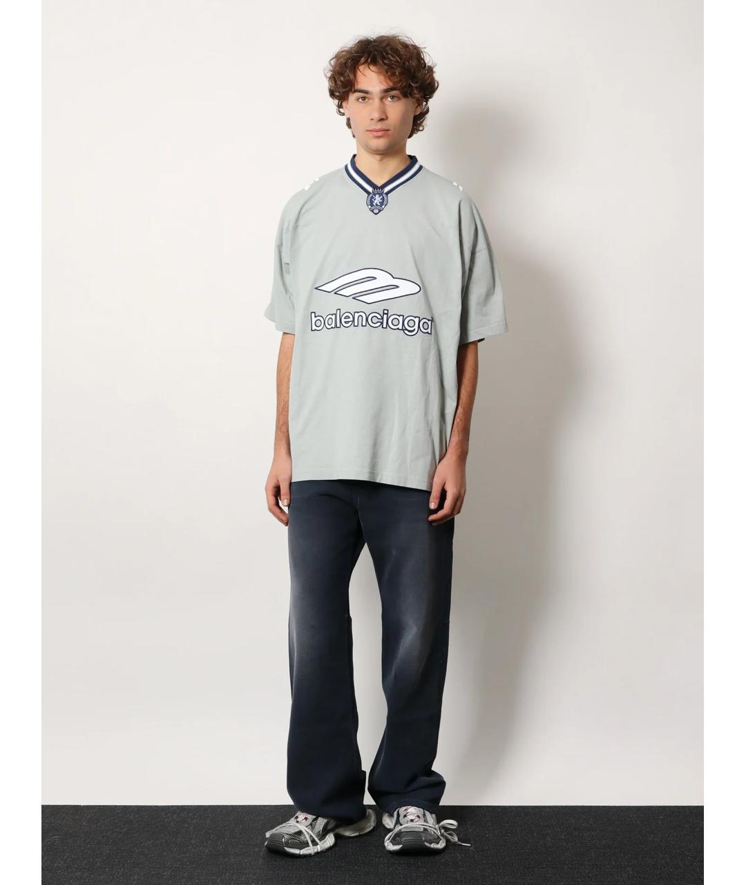 BALENCIAGA Темно-синие хлопковые прямые джинсы, фото 3