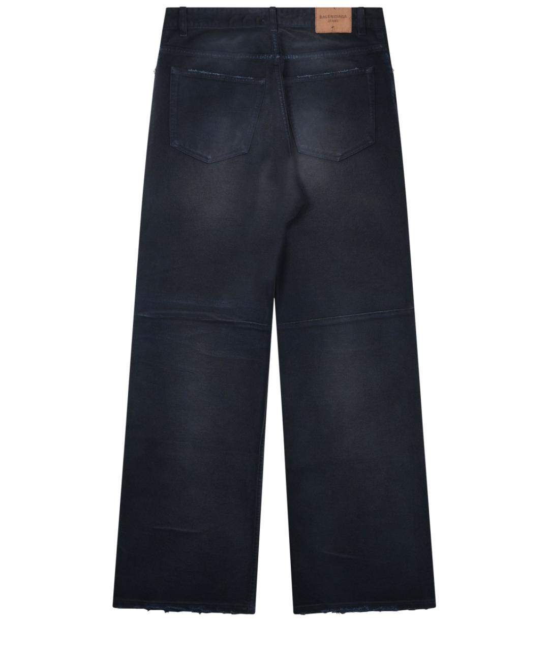 BALENCIAGA Темно-синие хлопковые прямые джинсы, фото 2