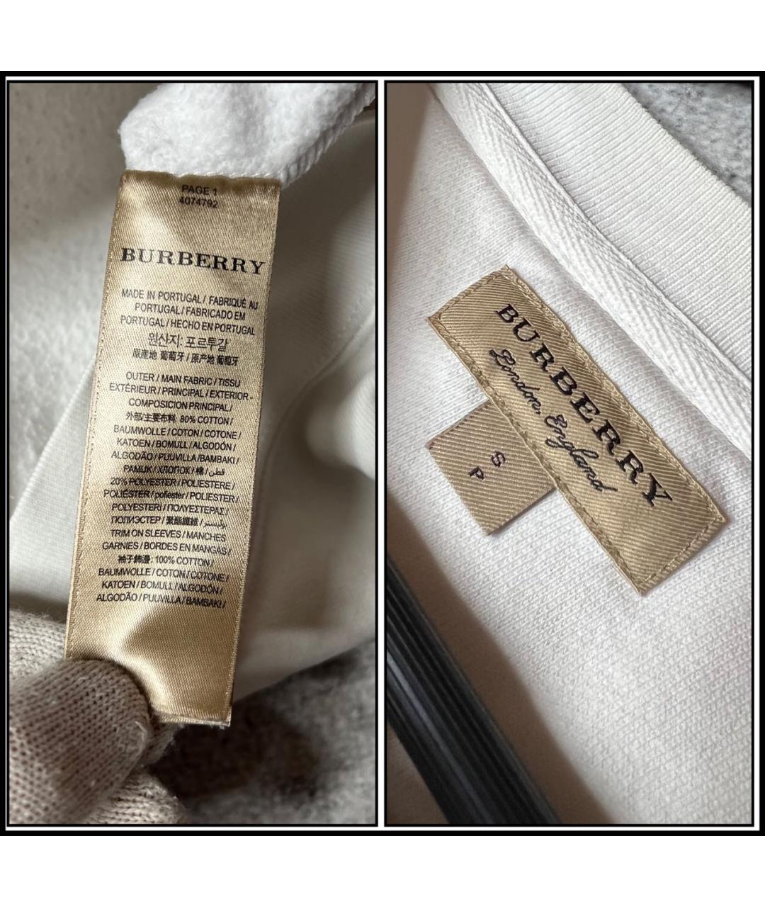 BURBERRY Белый хлопко-эластановый джемпер / свитер, фото 8