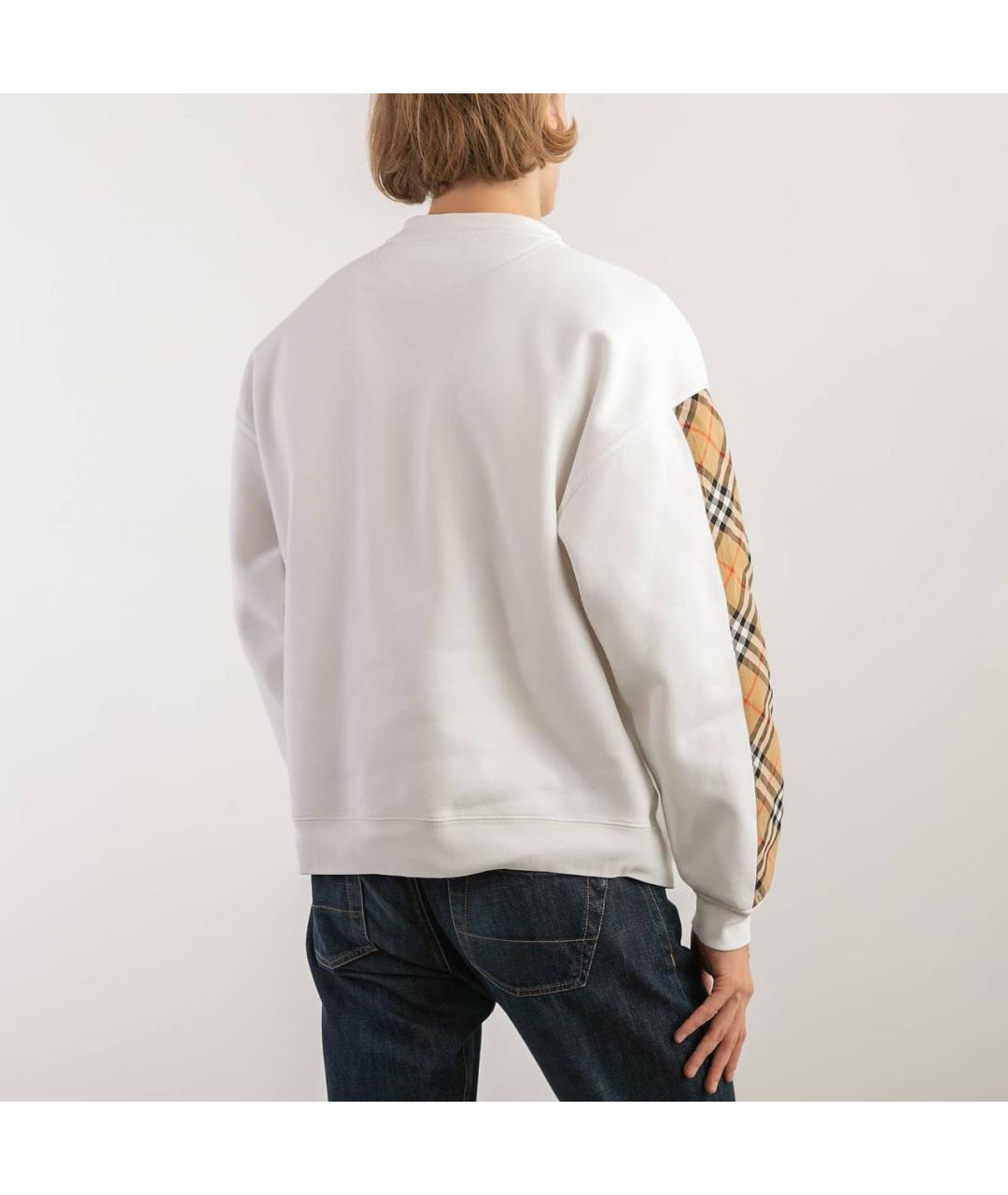 BURBERRY Белый хлопко-эластановый джемпер / свитер, фото 3