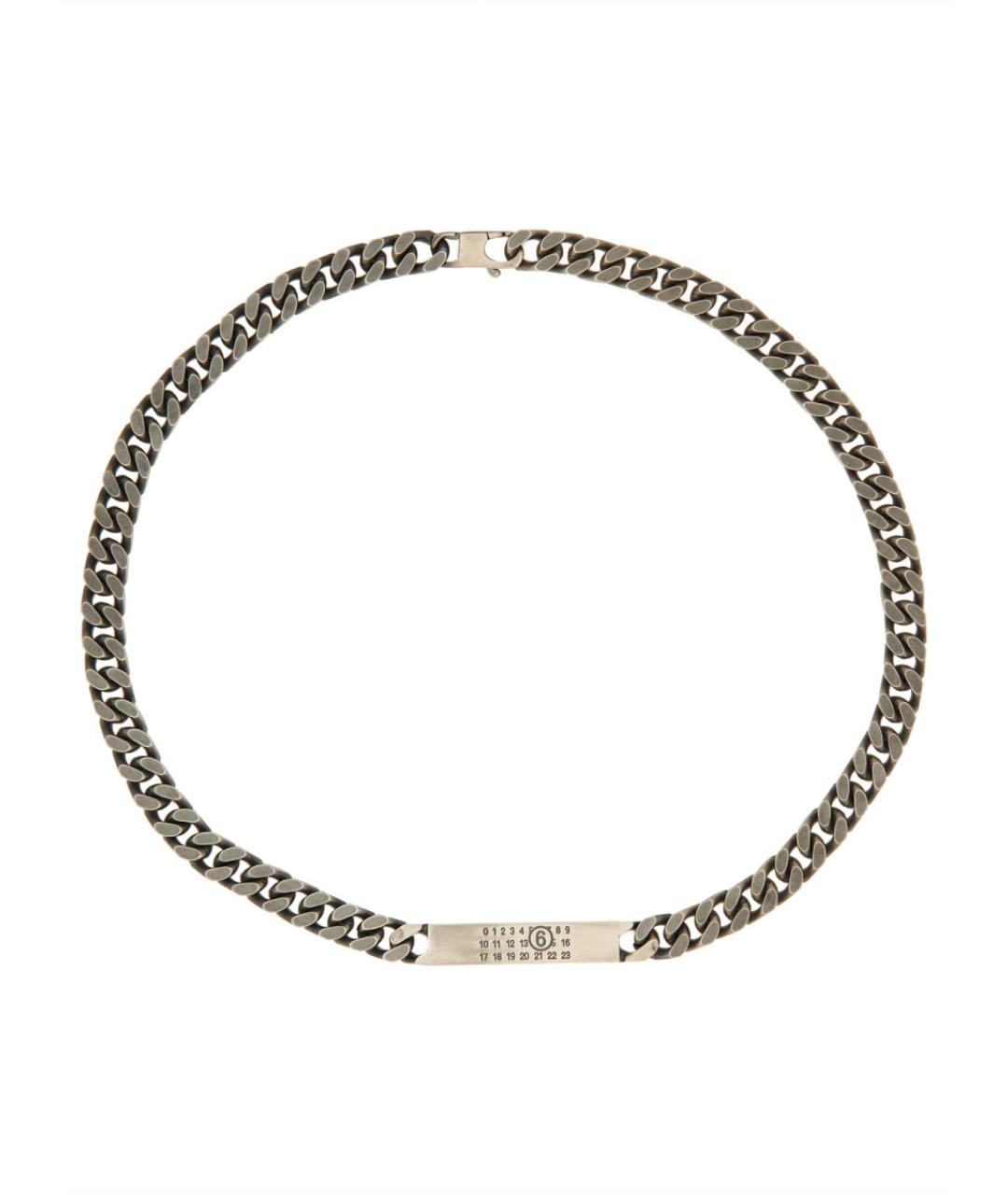 MM6 MAISON MARGIELA Серебряная металлическая цепочка, фото 1