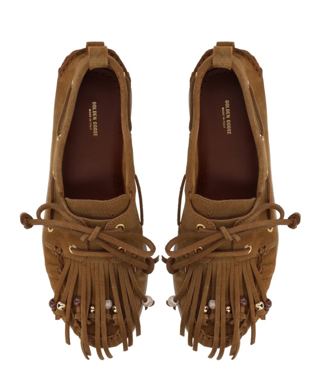 GOLDEN GOOSE DELUXE BRAND Бежевые замшевые лоферы, фото 5