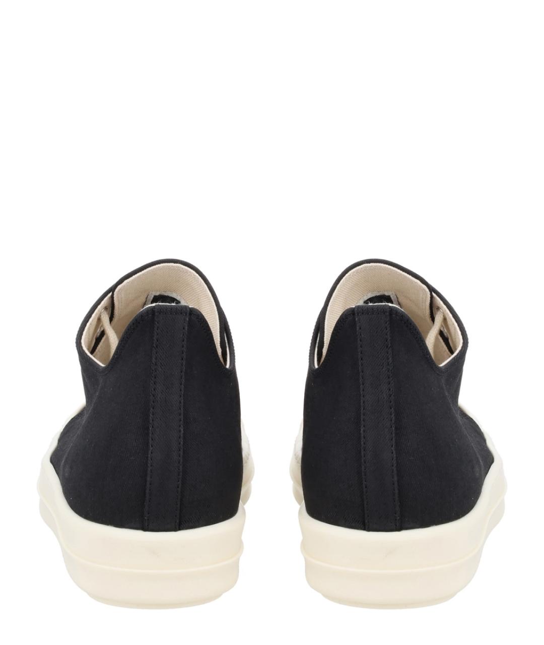 RICK OWENS DRKSHDW Черные текстильные низкие кроссовки / кеды, фото 4