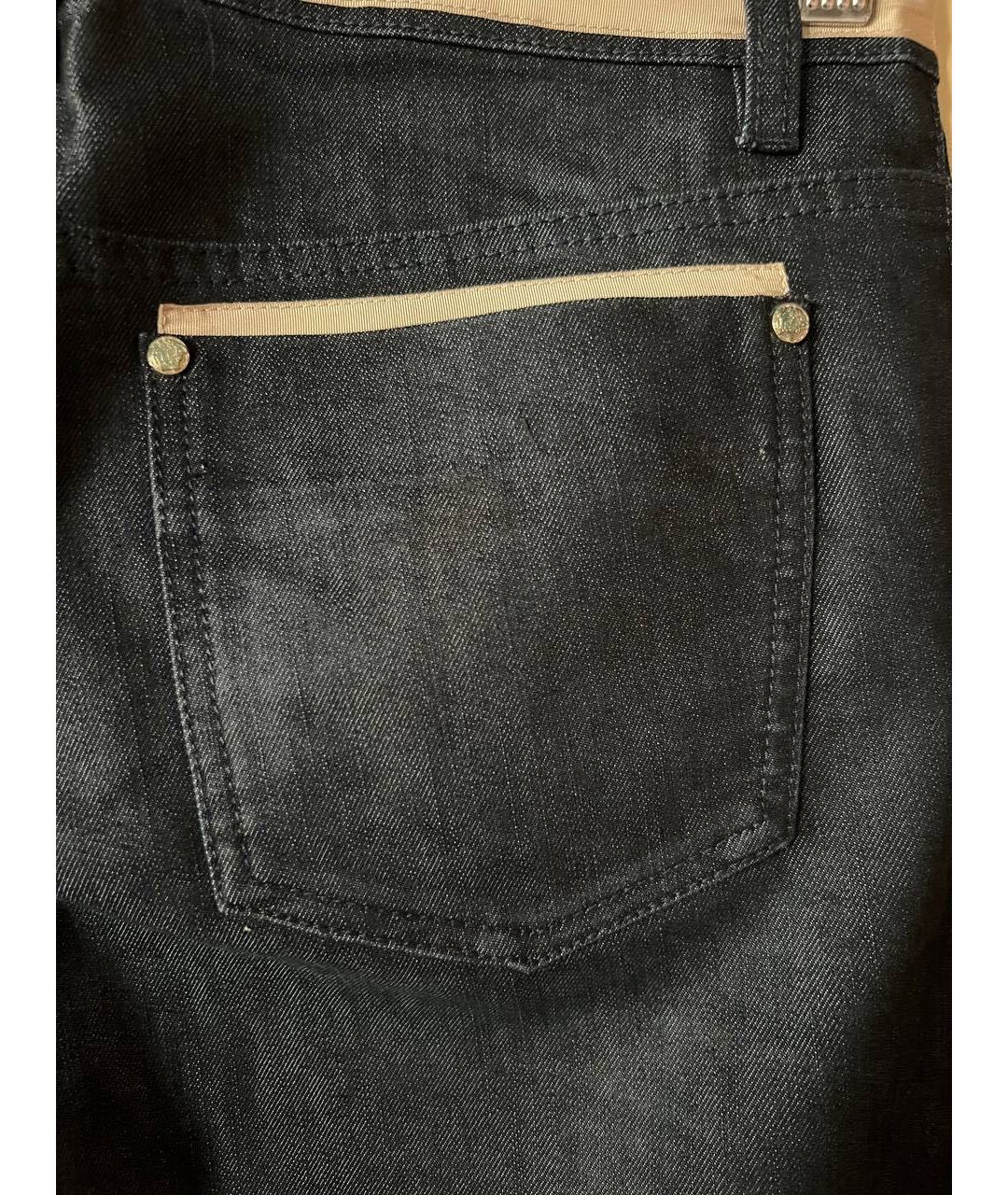 VERSACE Темно-синие хлопковые прямые джинсы, фото 5