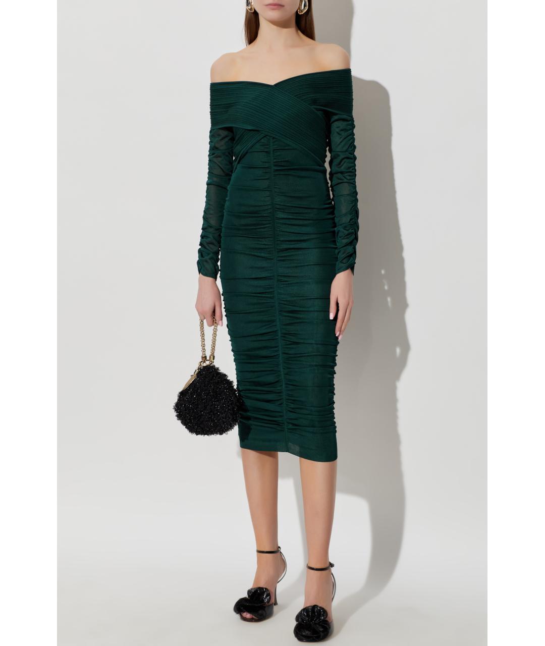SELF-PORTRAIT Зеленые полиамидовое коктейльное платье, фото 3