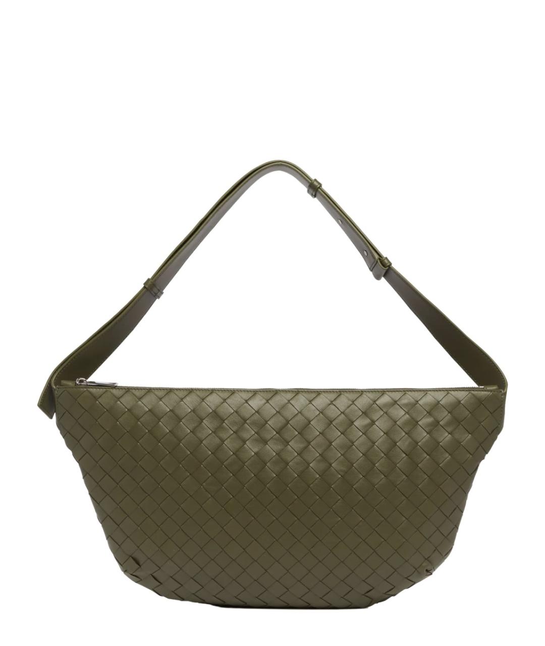 BOTTEGA VENETA Зеленая кожаная сумка на плечо, фото 1