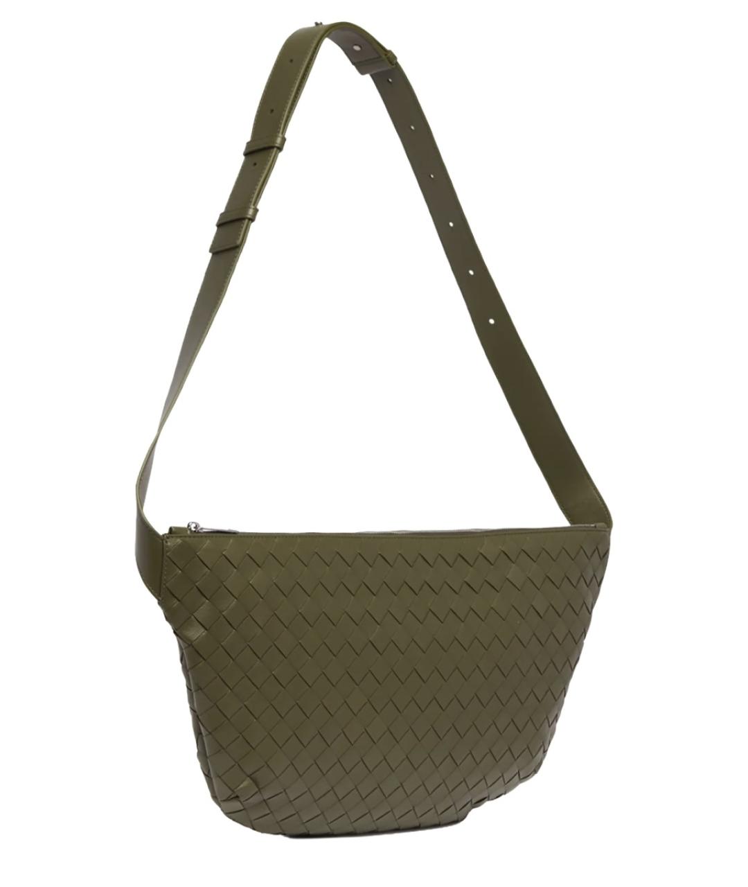 BOTTEGA VENETA Зеленая кожаная сумка на плечо, фото 3