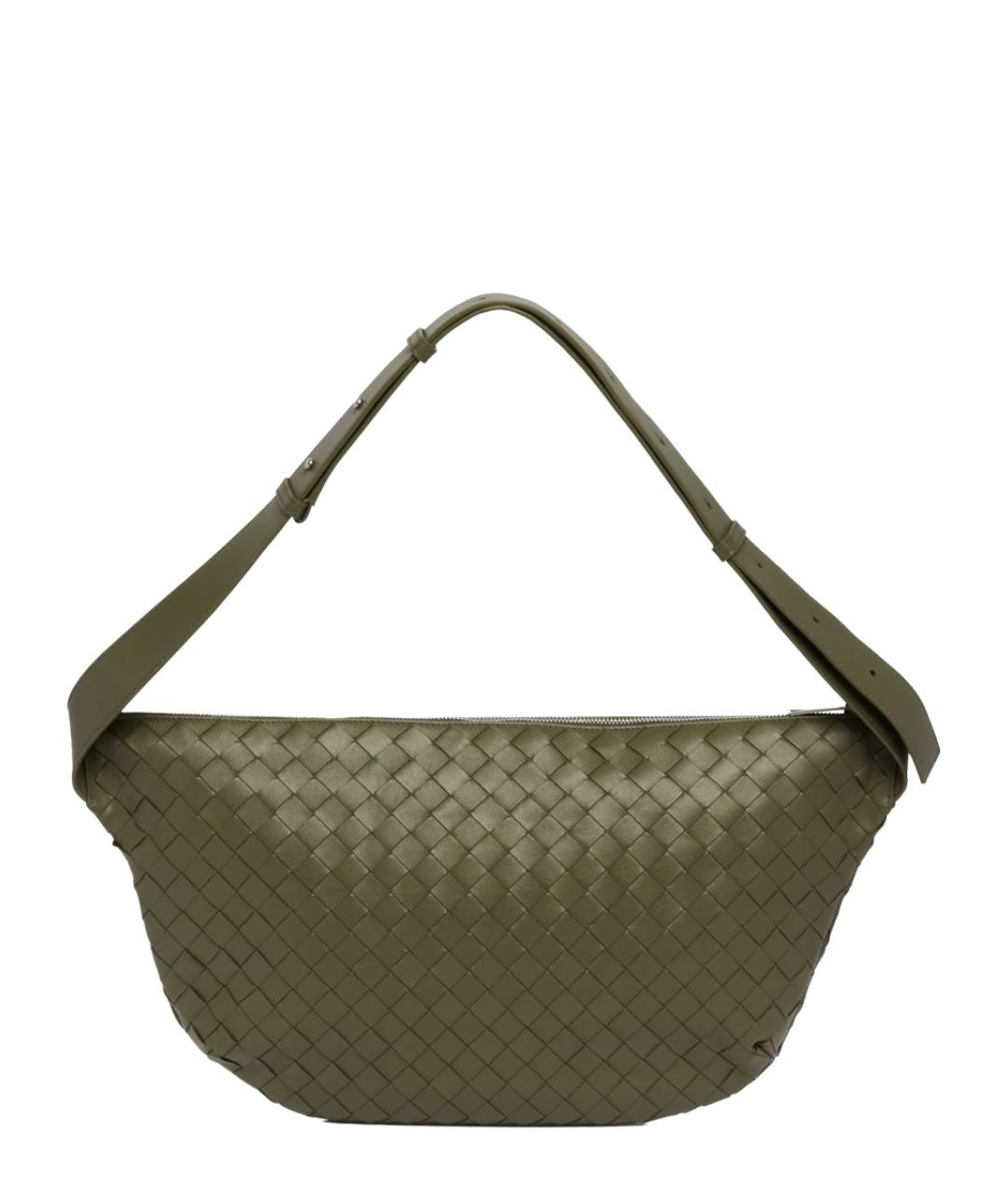 BOTTEGA VENETA Зеленая кожаная сумка на плечо, фото 2